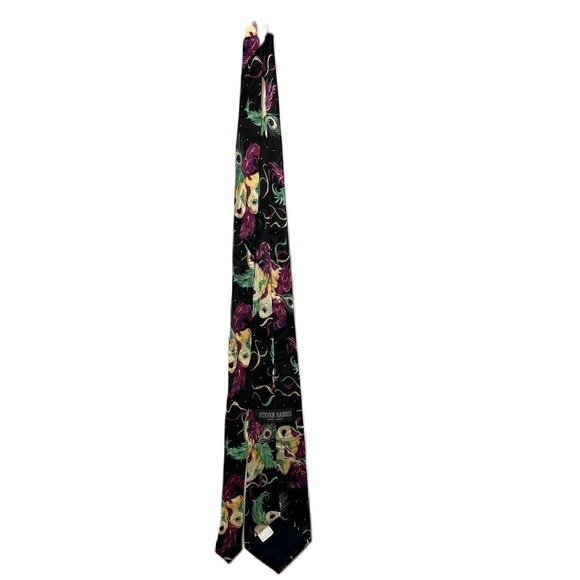 Vintage Steven Harris Handmade Mardi Gras Men's Tie - Picture 4 of 4